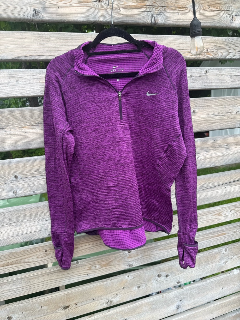 Nike Purple Heathered Quarter-Zip Performance Top - Picture 2 of 4